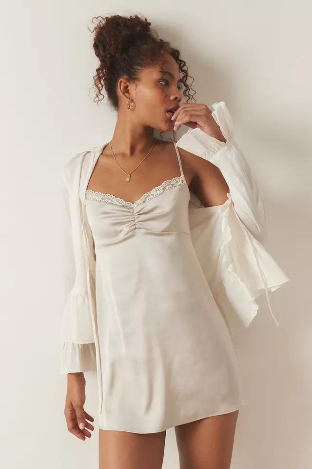 Out From Under Sweet Cheeks Lace-Back Satin Slip by OUT FROM UNDER Out From Under Sweet Cheeks Lace-Back Satin Slip by OUT FROM UNDER