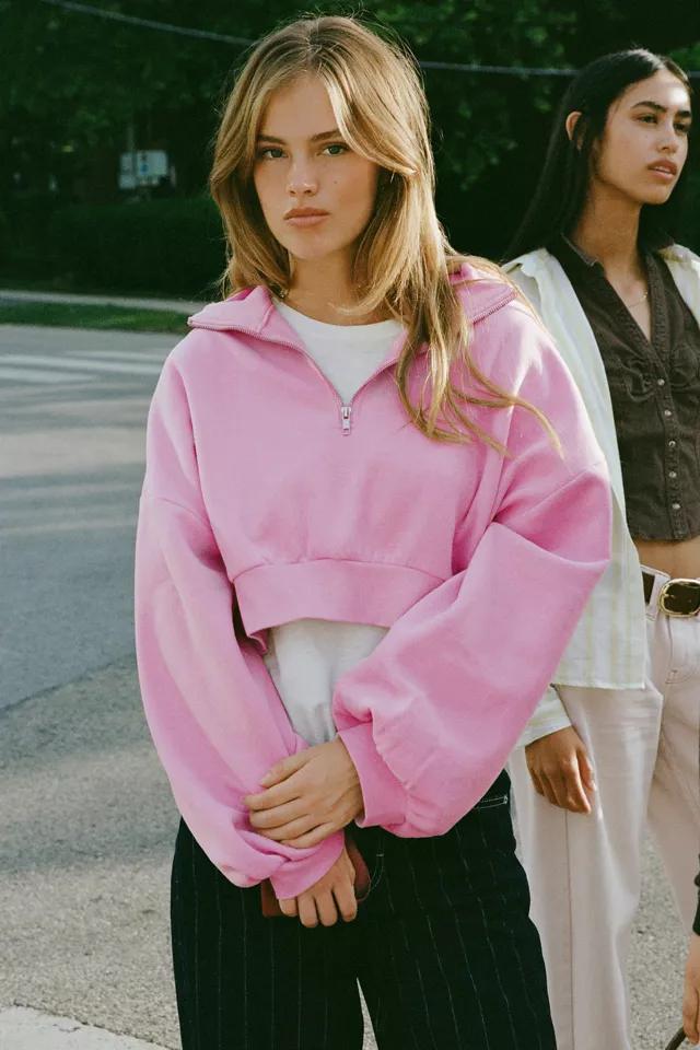 Out From Under Take It Easy Cropped Quarter Zip Pullover by OUT FROM UNDER