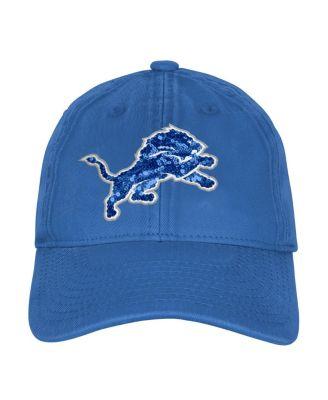 Big Girls Blue Detroit Lions Gridiron Adjustable Hat by OUTERSTUFF