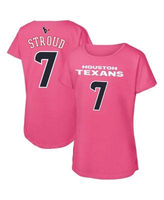Big Girls C.J. Stroud Pink Houston Texans Player Name Number T-Shirt by OUTERSTUFF