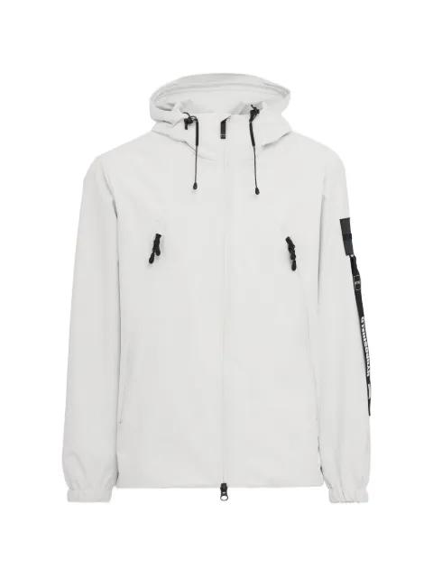 logo-patch hoodied jacket by OUTHERE