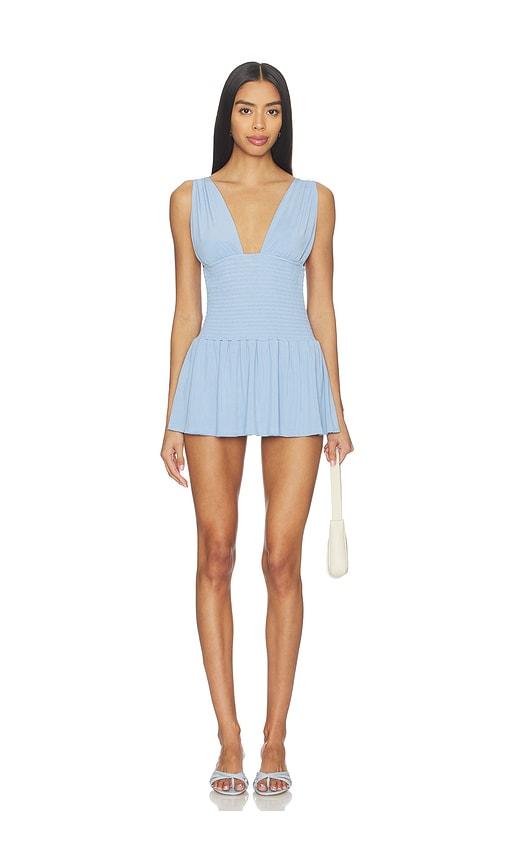 OW Collection Alba Mini Dress in Baby Blue by OW COLLECTION