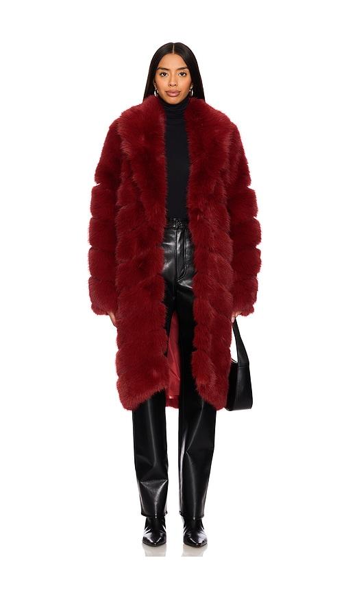 OW Collection Copenhagen Faux Fur Coat in Red by OW COLLECTION