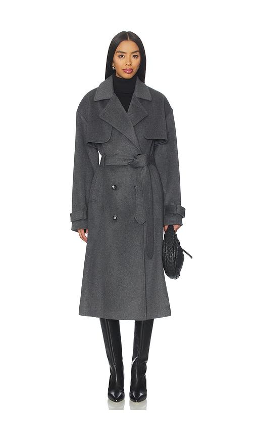 OW Collection Matilda Wool Coat in Charcoal by OW COLLECTION