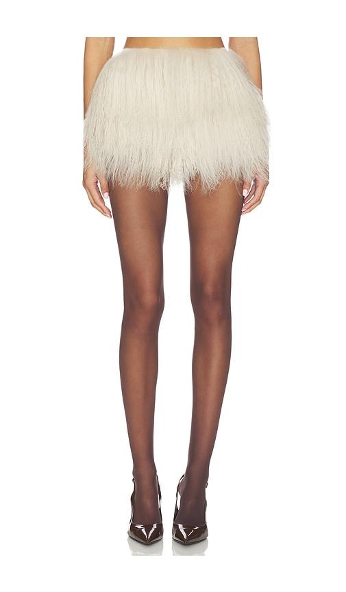 OW Collection Thea Mini Skirt in Beige by OW COLLECTION