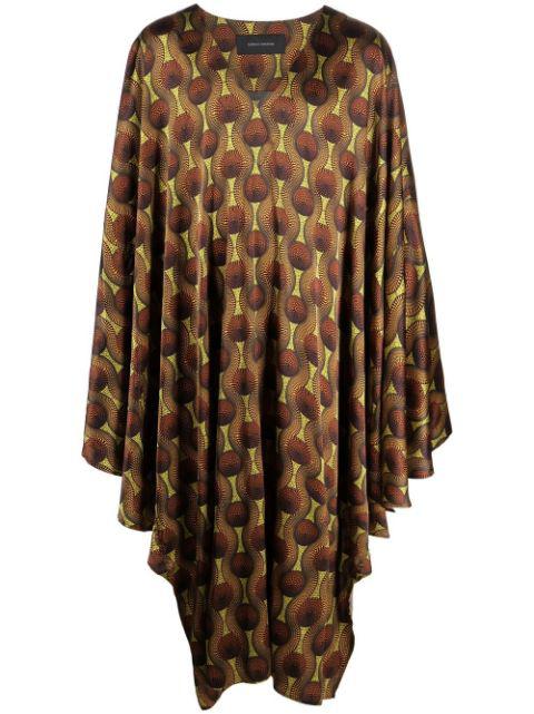 geometric-print silk cape shirt by OZWALD BOATENG
