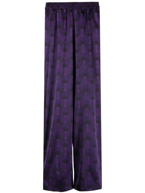 geometric-print silk trousers by OZWALD BOATENG