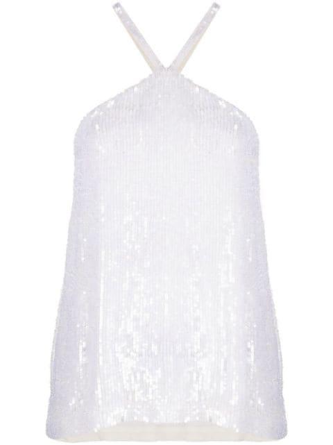 Gem sequinned halterneck top by P.A.R.O.S.H.