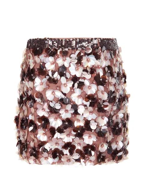 Gym floral-embellished mini skirt by P.A.R.O.S.H.