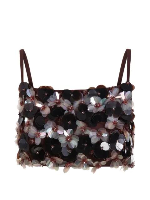 Gym sequinned floral top by P.A.R.O.S.H.