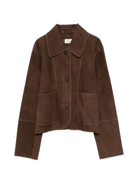 Minuetto contrast-stitching suede jacket by P.A.R.O.S.H.