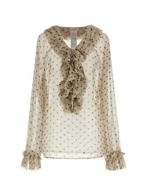 Pallina ruffled polka dot blouse by P.A.R.O.S.H.