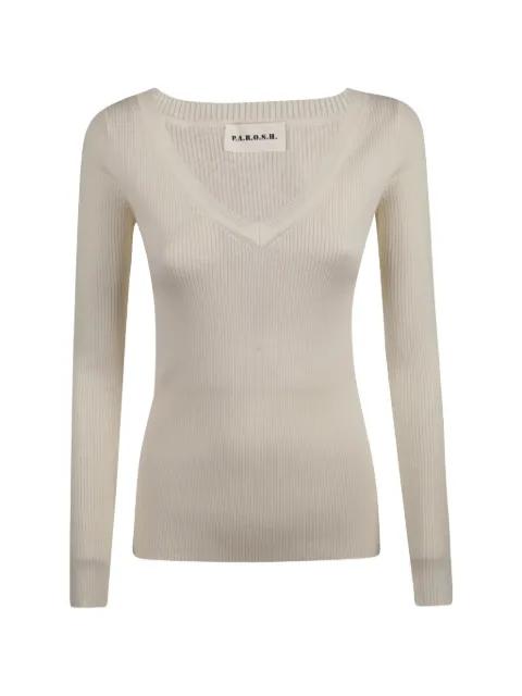 V-neck ribbed sweater by P.A.R.O.S.H.