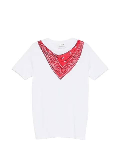 bandana V-neck T-shirt by P.A.R.O.S.H.