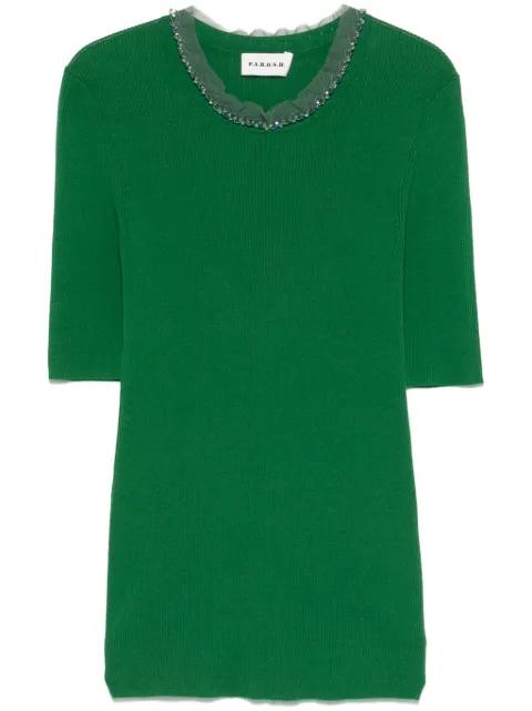 bead-embellished T-shirt by P.A.R.O.S.H.