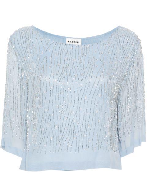 bead-embellished blouse by P.A.R.O.S.H.