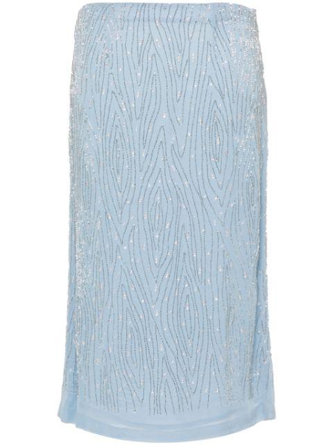 bead-embellished chiffon skirt by P.A.R.O.S.H.