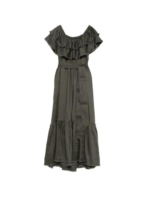 belt-detail maxi dress by P.A.R.O.S.H.