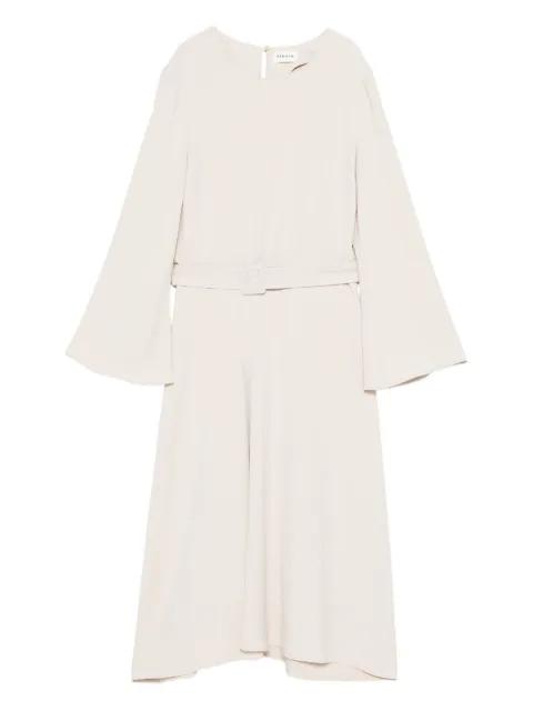 belted flared midi dress by P.A.R.O.S.H.