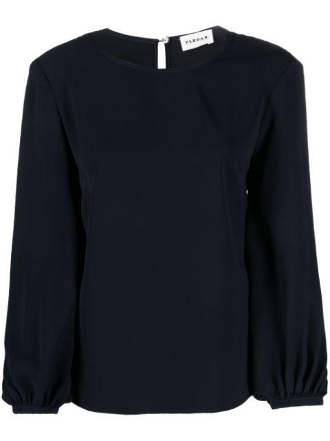bishop sleeves round-neck blouse by P.A.R.O.S.H.