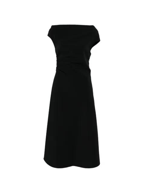 boat-neck draped midi dress by P.A.R.O.S.H.