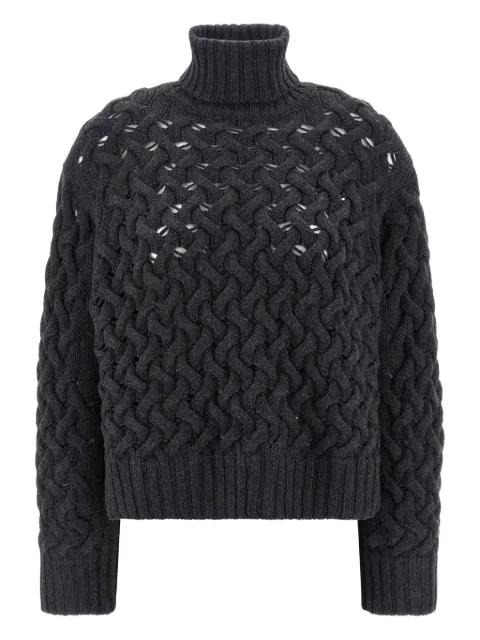 braided wool high-neck sweater by P.A.R.O.S.H.