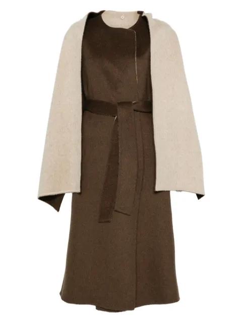 cape-detail belted coat by P.A.R.O.S.H.