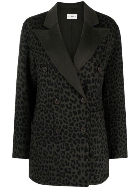 cheetah-print double-breasted blazer by P.A.R.O.S.H.
