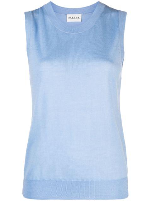 crew-neck fine-knit tank top by P.A.R.O.S.H.