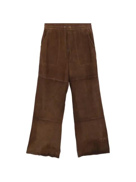 drawstring suede trousers by P.A.R.O.S.H.