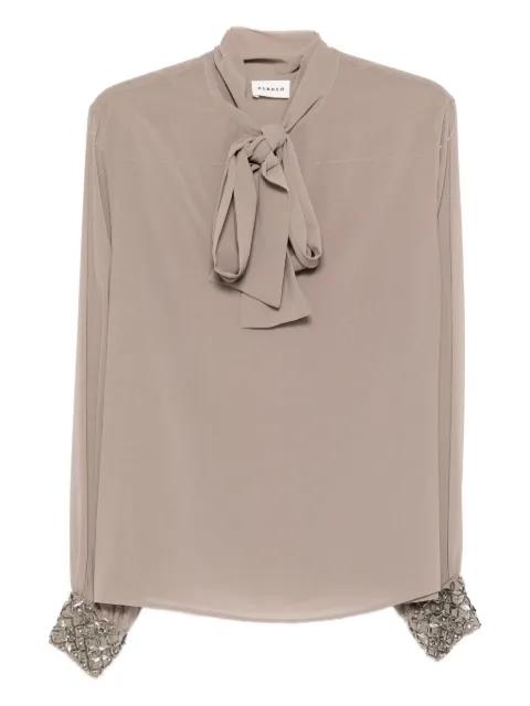 embellished-cuffs bow-neck blouse by P.A.R.O.S.H.