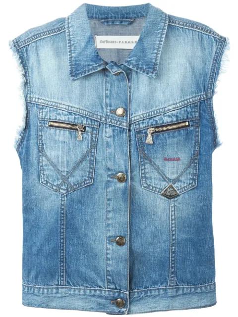 embroidered denim vest by P.A.R.O.S.H.
