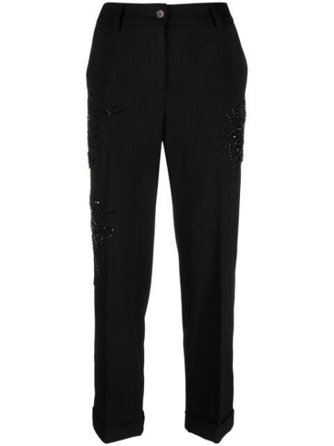 embroidered-detail cropped trousers by P.A.R.O.S.H.