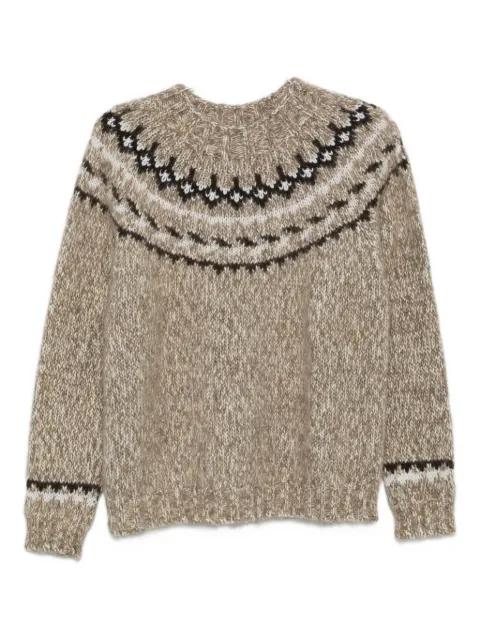 fair isle-knit crew-neck sweater by P.A.R.O.S.H.