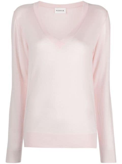 fine-knit V-neck top by P.A.R.O.S.H.