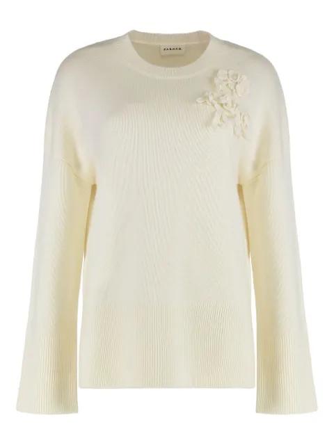 floral-appliqué bell-sleeve sweater by P.A.R.O.S.H.