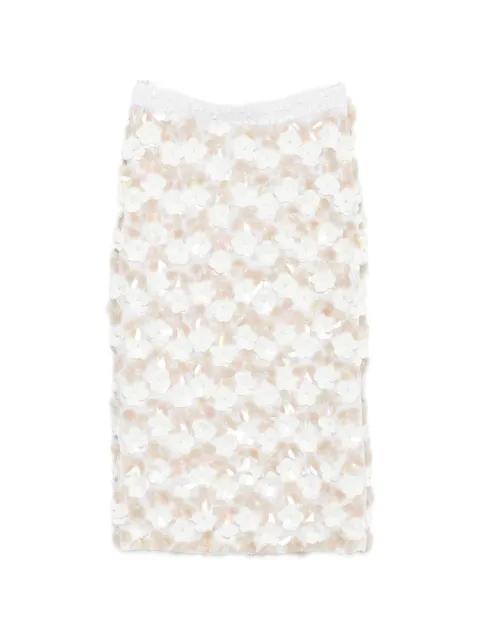 floral-appliqué midi skirt by P.A.R.O.S.H.