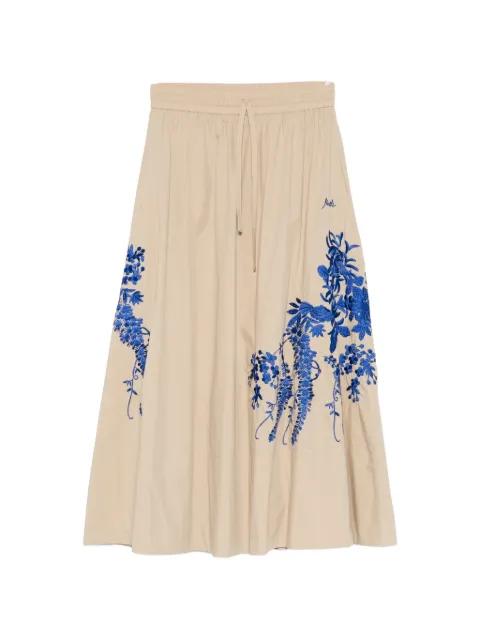 floral-embroidered maxi skirt by P.A.R.O.S.H.