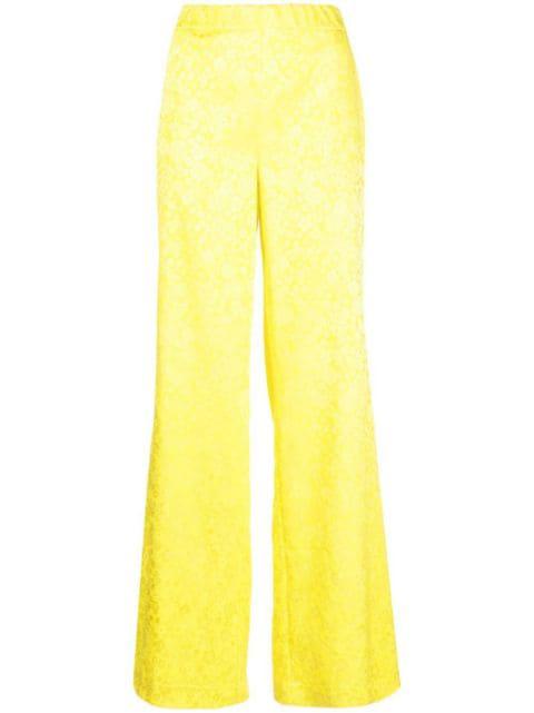 floral-jacquard wide-leg trousers by P.A.R.O.S.H.