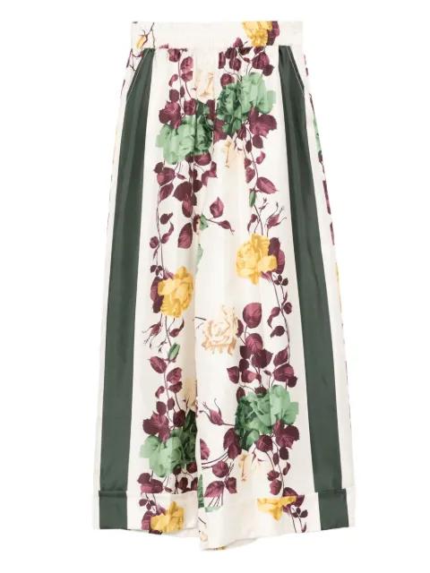 floral-print side-stripe trousers by P.A.R.O.S.H.