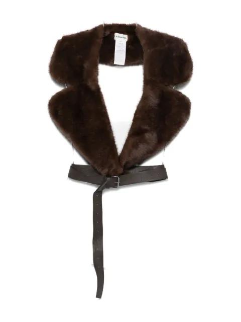 fur-trimmed leather-belt scarf by P.A.R.O.S.H.
