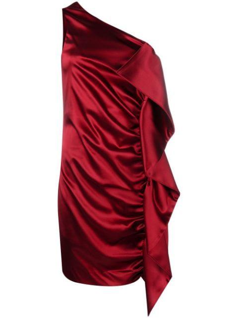 gathered-detail one-shoulder minidress by P.A.R.O.S.H.