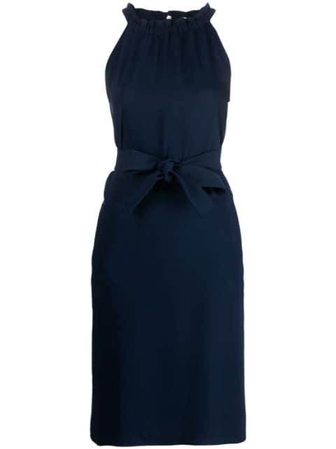 gathered neckline belted dress by P.A.R.O.S.H.