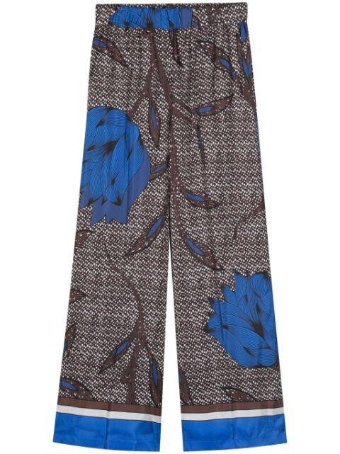 graphic-print silk palazzo trousers by P.A.R.O.S.H.