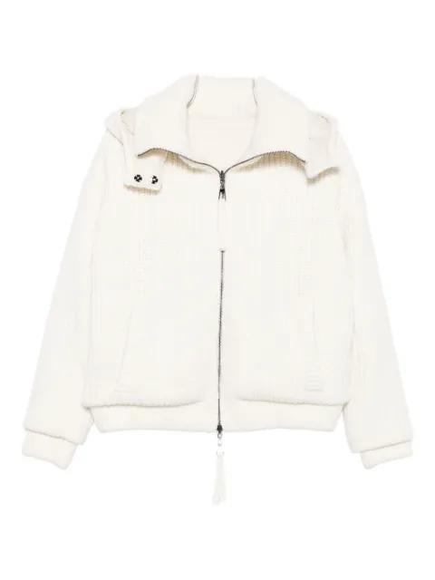 hoodied ribbed knit jacket by P.A.R.O.S.H.