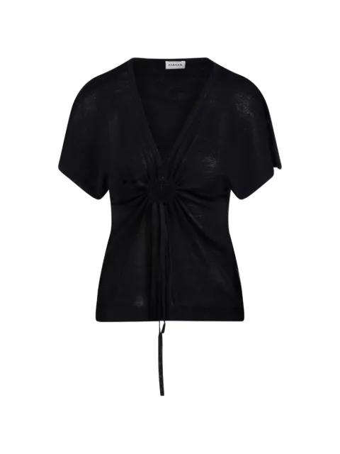 knotted V-neck top by P.A.R.O.S.H.