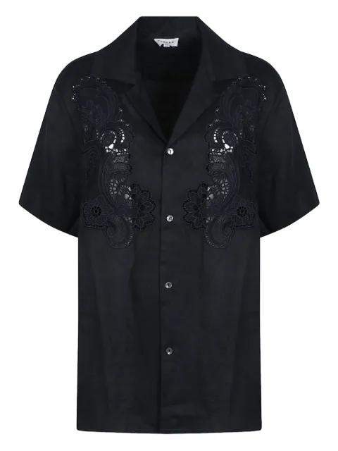 lace-panel linen shirt by P.A.R.O.S.H.