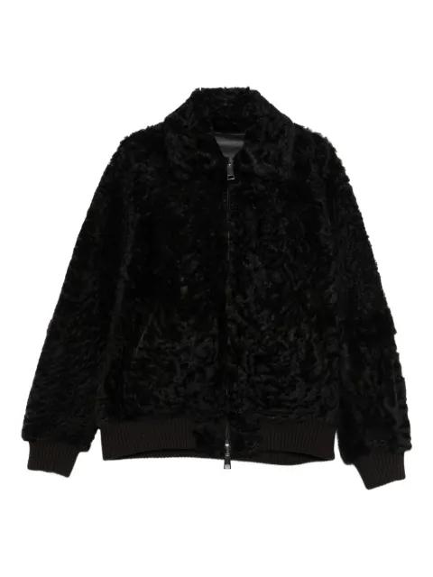 lamb-fur zip-up bomber jacket by P.A.R.O.S.H.