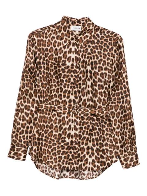 leopard-print belted shirt by P.A.R.O.S.H.