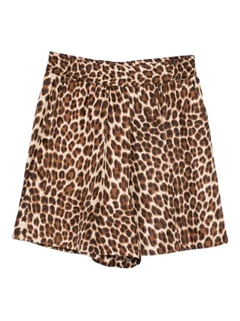 leopard-print elastic-waist short shorts by P.A.R.O.S.H.